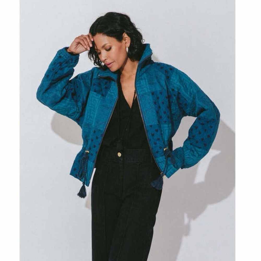NWT Cleobella Quilted Patchwork Jacket in Indigo … - image 4
